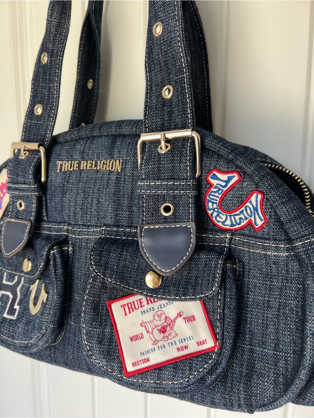 True Religion Multi-Patch Satchel - Picture 3 of 10